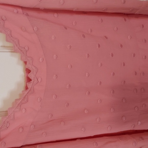 Rebecca Taylor Dot Embroidered Midi Dress in Grapefuit - Picture 10 of 12